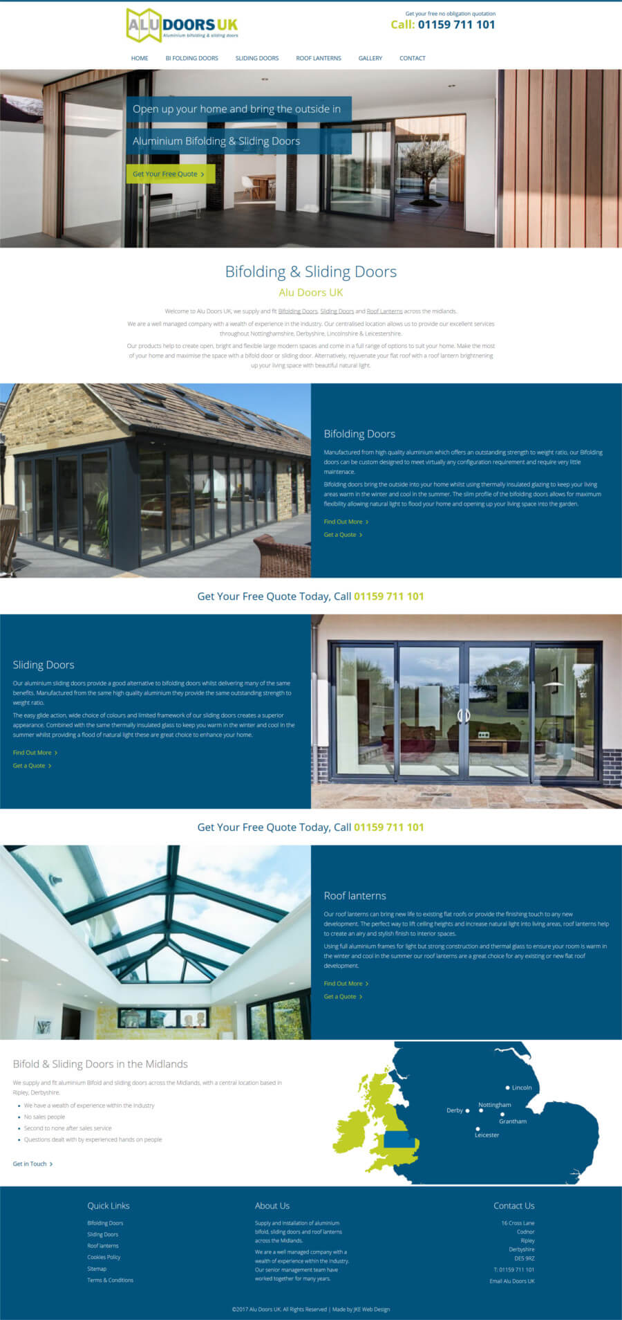 Alu Doors UK website