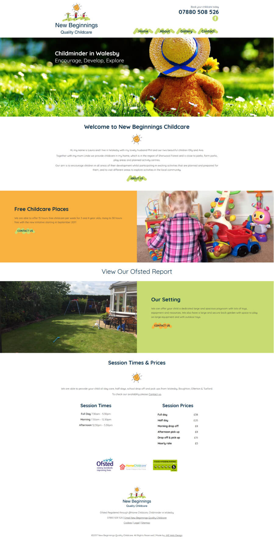 New Beginnings Quality Childcare website