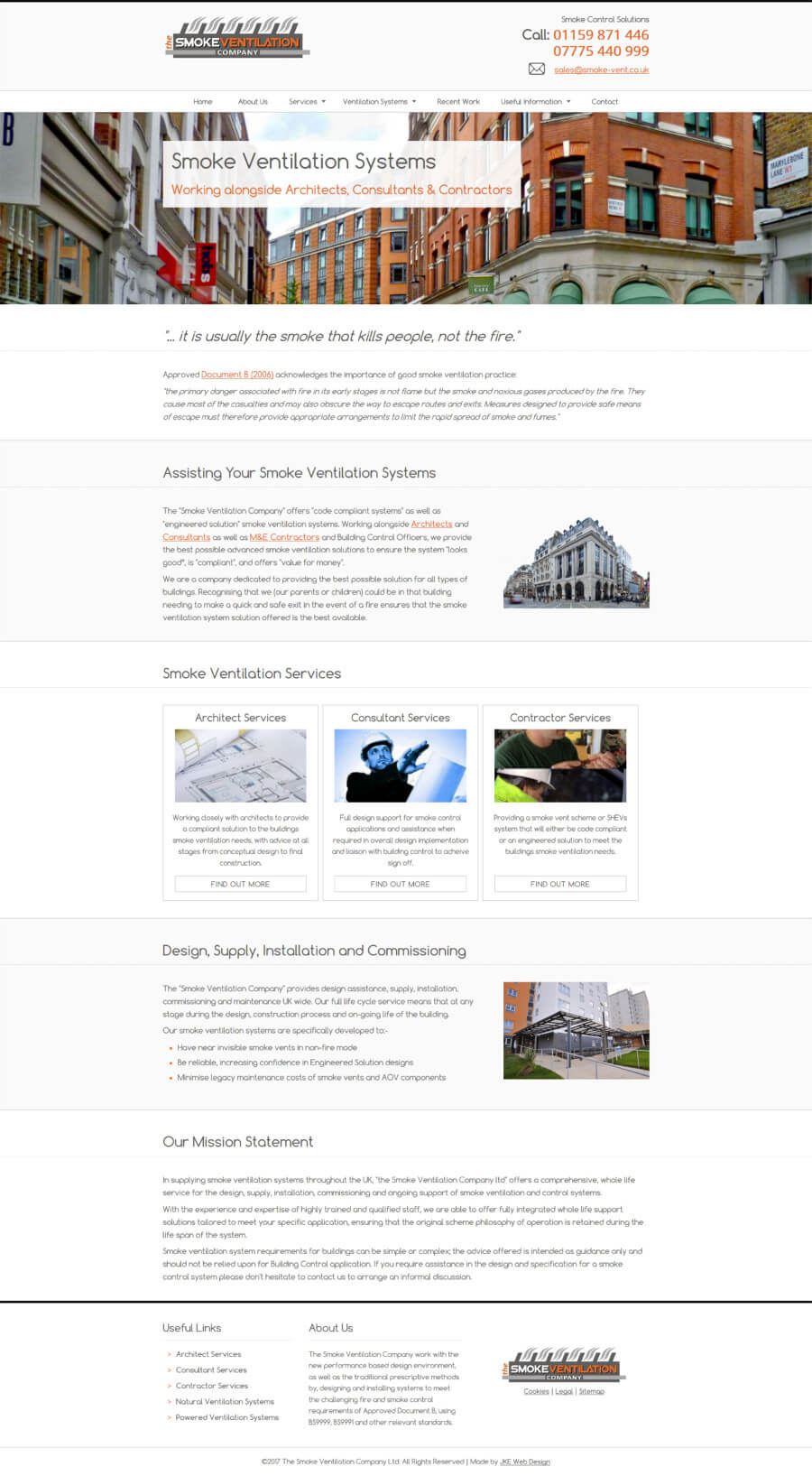 The Smoke Ventilation Company website