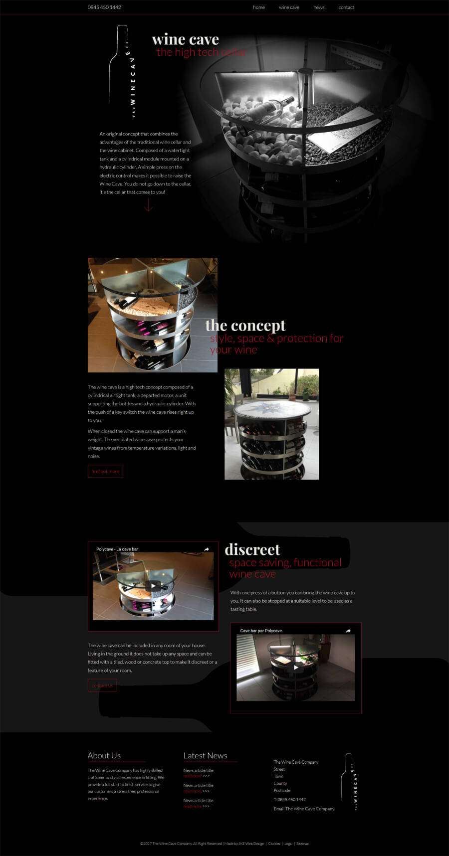 The Wine Cave Company website